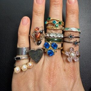 Lot of 27 Fashion & Vintage Rings - As Is, Unique Collection!